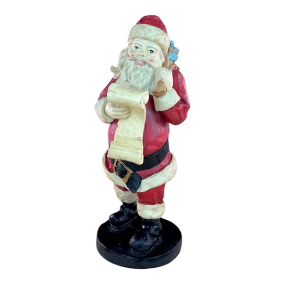 Vintage Santa Claus Figurine with Scroll and Toy Sack - Picture 3 of 8